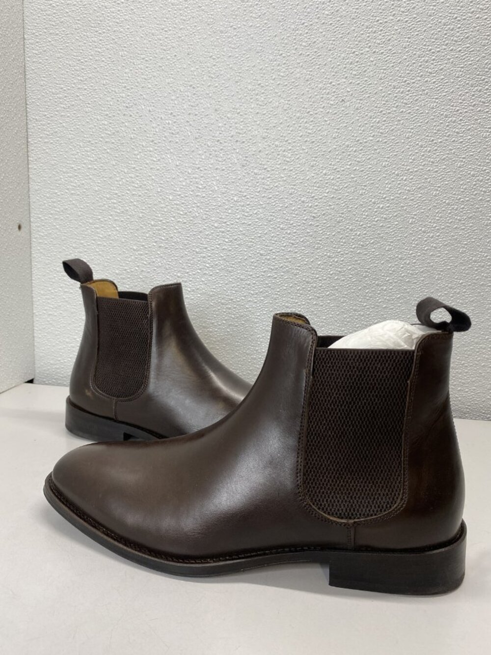 Charles Tyrwhitt Mens Smooth Leather Chelsea Boots Size 10 Dark Brown